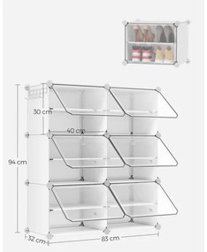 Moduláris polc rekeszekkel BOXIFY fehér