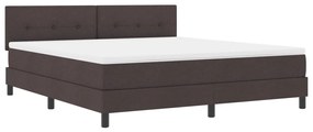 vidaXL Boxspring Ágy Matrazzsal és LED-del Sötétbarna 180x200 cm Szövet
