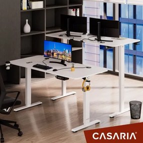 Casaria® Állítható magasságú irodai íróasztal fehér-140x60x118 cm