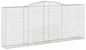 vidaXL 7 db íves horganyzott vas gabion kosár 400x50x160/180 cm
