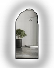 Szabálytalan tükör fekete keretben, Led háttérvilágítással Auro I 100x172