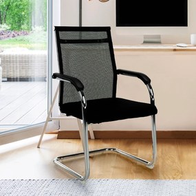 Tárgyalószék, fekete/ezüst, ESIN