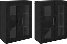 vidaXL Fali Szekrények 2 pcs Musta tammi 69,5 x 34 x 90 cm Faanyag