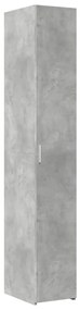 betonszürke szerelt fa magasszekrény 30 x 42,5 x 185 cm