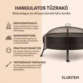 Blumfeldt Catania, 2 az 1-ben tűzrakóhely, Ø 80cm szikrafogó, Ø 70cm grill, acél, antik hatás
