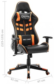 fekete és narancssárga műbőr gamer szék