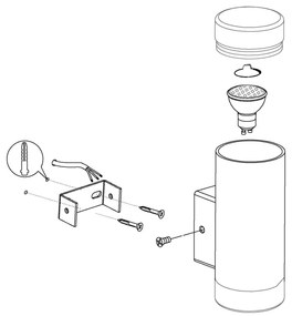 EGLO 92736 - RIGA-LED kültéri fali lámpa 1xGU10/2,5W