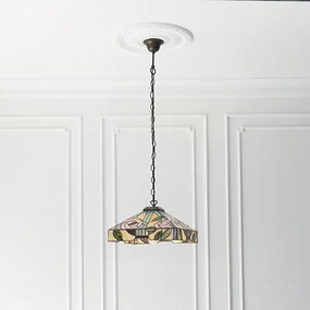 Endon klasszikus tiffany függeszték willow sötétbarna sokszínű end64385