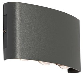 Kültéri fali lámpa sötétszürke LED-del 6 lámpás IP54 - Silly