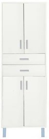 Nerva 60 magas szekrény 4 ajtóval 2 fiókkal fehér