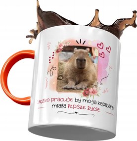 Kapibara Narancssárga Bögre Születésnapra Ajándék Nyomtatott Fotóval