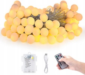 Girland LED-es elemes fénylánc golyók 1,8cm 15m 100 golyó