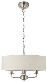 Endon 94361 - Csillár láncon HIGHCLERE 3xE14/40W/230V bézs/matt króm