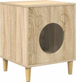 vidaXL Macska Ház Sonoma 42,5 x 40 x 53 cm Faanyag