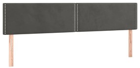 sötétszürke bársony rugós és LED-es ágy matraccal 120x190 cm