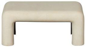 Krémszínű dohányzóasztal szett kő dekorral 2 db-os 42x92 cm Stani – WOOOD