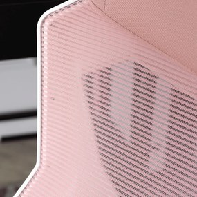 Gamer Forgószék Rózsaszín/Fehér Színben. Teherbírás: 150 kg. BING