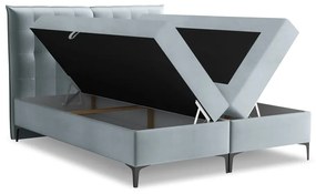 Világoskék ágyneműtartós boxspring ágy 140x200 cm Mikana – Makamii