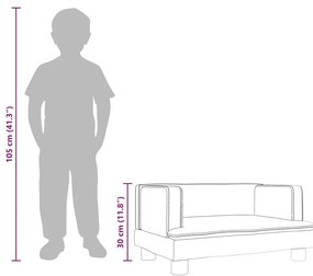 fekete gyerek bársonykanapé 60 x 40 x 30 cm