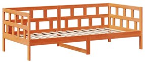 viaszbarna tömör fenyőfa kanapéágyszett tetővel 80 x 200 cm