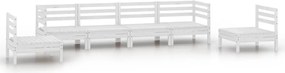 vidaXL 6 részes fehér tömör fenyőfa kerti bútorgarnitúra