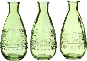 Üveg váza gyertyatartó 15,8 cm üveg zöld