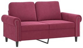 kétszemélyes bordó bársony kanapé 120 cm