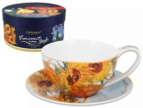 Porcelán csésze - 360ml - Van Gogh: Napraforgók