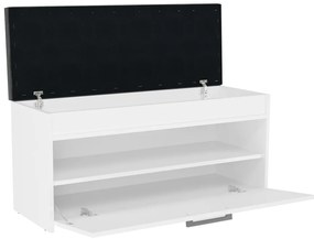 Drohmo Parma cipőtároló pad, 100x49x35 cm, fehér