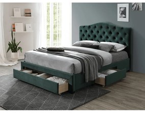 Franciaágy 180 cm Kelpea (ágyráccsal) (smaragd). 1021286
