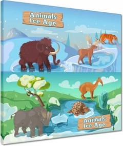Vászonkép 40x40 Jégkorszak állatai