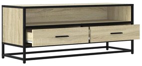 sonoma tölgy színű szerelt fa és fém TV-szekrény 100x34,5x40 cm