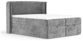 Szürke ágyneműtartós boxspring ágy 160x200 cm Passion – Maison de Rêve