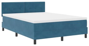 Boxspring Ágy Matrac 140x200 cm Sötét Kék Pehely