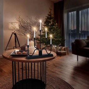 Solight LED fém gyertyatartó, 5x LED, 40 cm, 2x AA