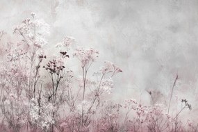 Fotótapéta Flizelina Fal Beton Rózsaszín Természet Növények Virágok 416x290 ragasztó