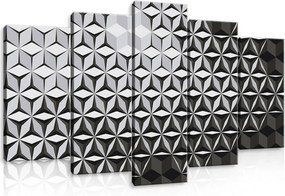 Vászonkép 100x60 Absztrakt geometria 3D szürke monokróm minta szerkezet