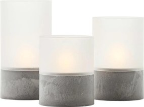 Brilliant - 3 db LED gyertya szett BOUGIE LED/2xAA IP44 szürke/fehér