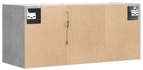 betonszürke falra szerelhető TV-szekrény LED-del 80x31x35 cm