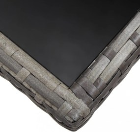 7 részes szürke polyrattan kültéri étkezőgarnitúra párnákkal