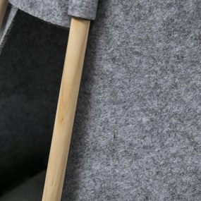 PawHut Kiskedvenc Teepee Sátor - Szürke teepee macskáknak vagy kicsi kutyáknak - vastag párna a maximális kényelemért, 2 pomponnal - fadobozos szürke