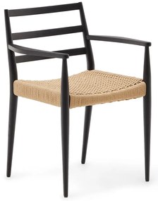 Fekete-natúr színű tölgyfa étkezőszék szett 2 db-os Analy – Kave Home