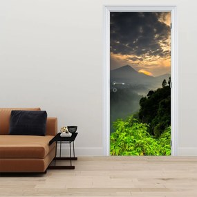 Fotótapéta ajtóra - Zöld hegyi táj (95x205cm)