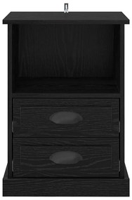 Éjjeliszekrény 2 pcs Musta tammi 43 x 36 x 60 cm Faanyag
