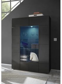 SERIAN vitrinszekrény antracit