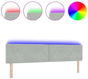 LED fejvég kristálygombos tűzött világosszürke 100 cm velúr