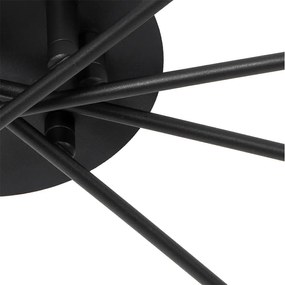 Modern mennyezeti lámpa fekete 8-as füstüveggel - Athén