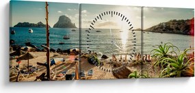 Kép - Strand emberekkel (órával) (90x30 cm)
