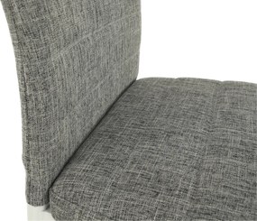 Étkezőszék, világos szürke szövet/fehér fém, COLETA NOVA