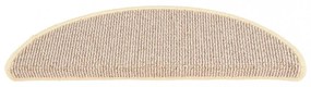 15 db fehér és barna félkör alakú lépcsőszőnyeg 56 x 17 x 3 cm